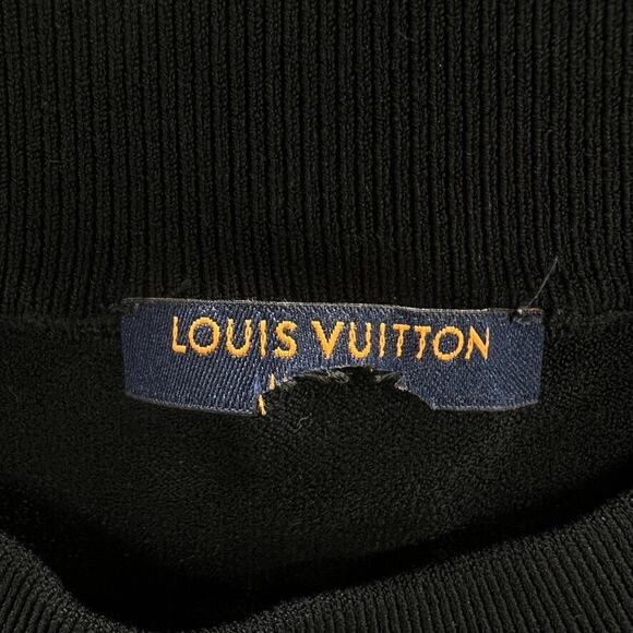 Louis Vuitton Uniforms Staff Sweater Silver Tone Chain Detail Black Size Large* - Picture 10 of 11